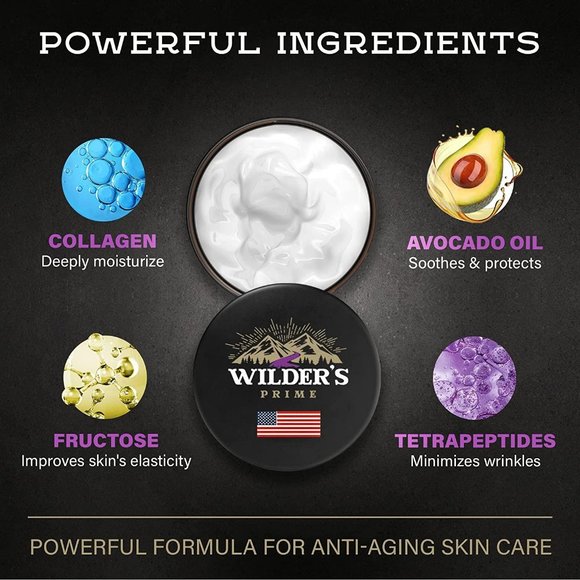 Wilder' Men's Eye Cream - Dark Circles Puffiness Marine Collagen Avocado Oil USA - Picture 2 of 3